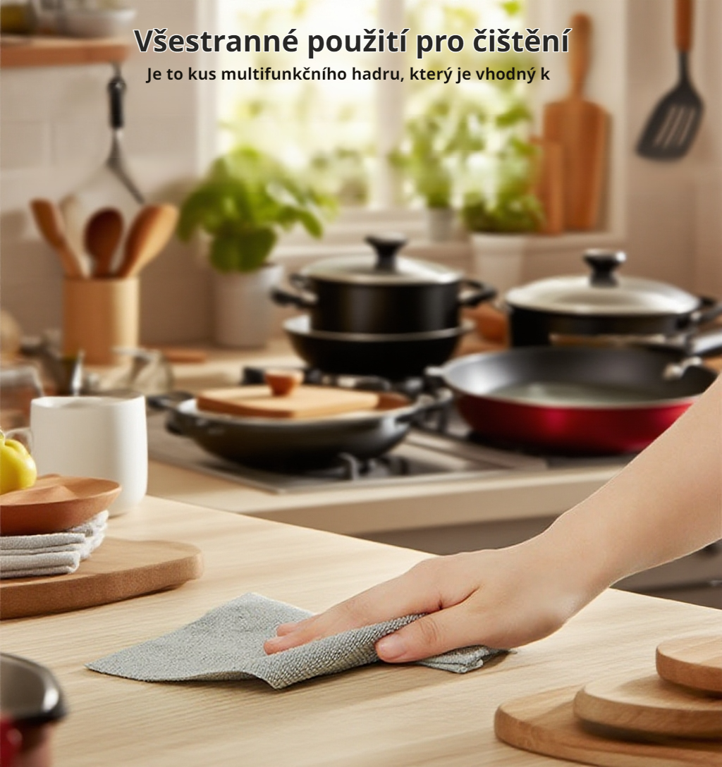 Detail struktury mikrovláknové utěrky s vysokou absorpcí