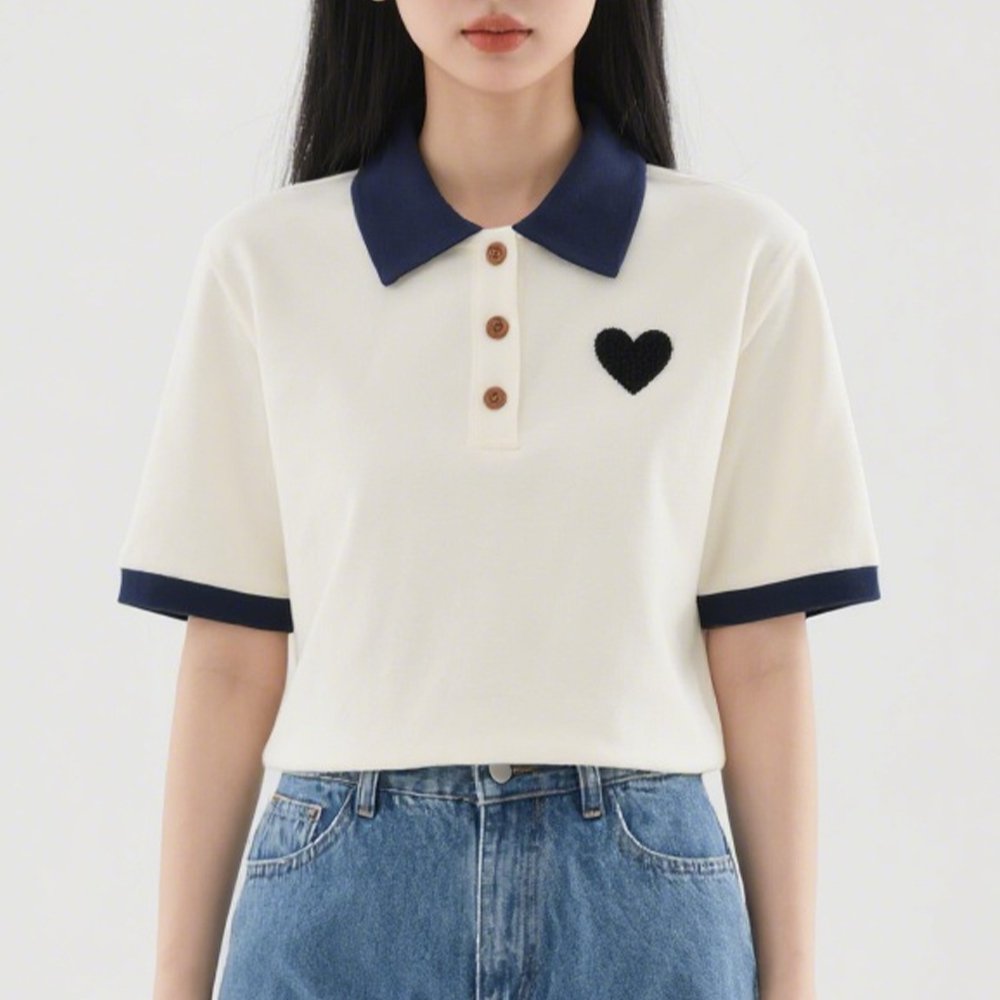 ハート刺繍Tシャツ