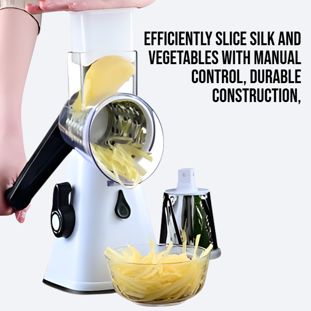 Hand cranked multifunctional silk and vegetable cutter