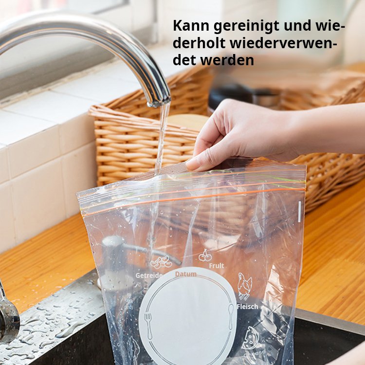 Lebensmittel-Doppelreißverschluss-Frischhaltebeutel, versiegelte Aufbewahrungsbeutel