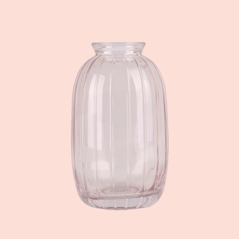 Nordic simple relief glass transparent small vase