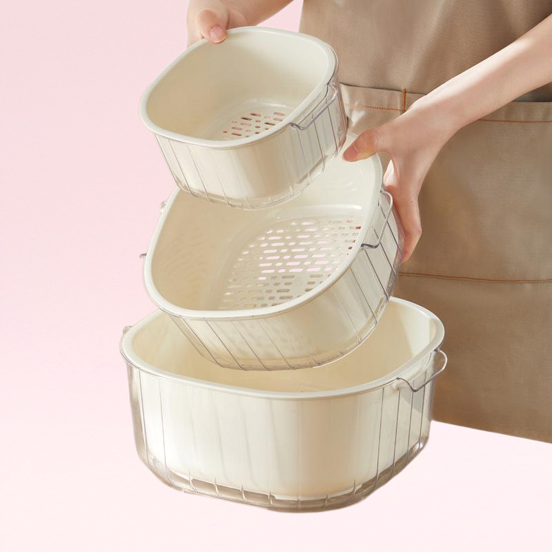 キッチン用品 二重層排水バスケット 野菜シンク