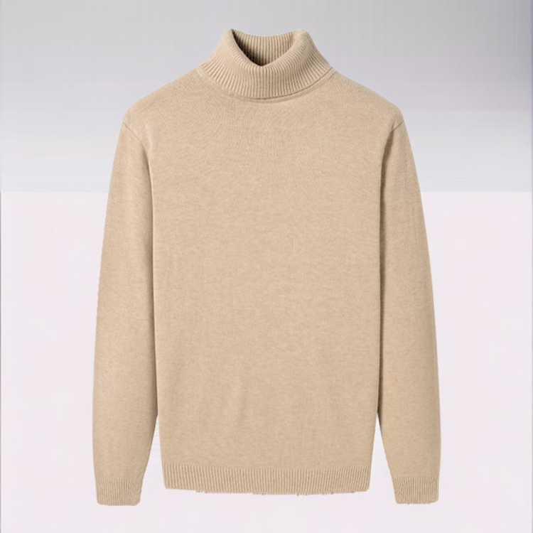 남성 무지 목폴라 니트