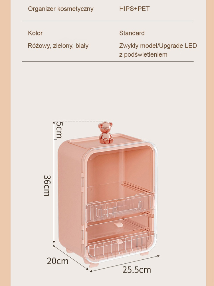Luksusowe pudełko do przechowywania kosmetyków o dużej pojemności