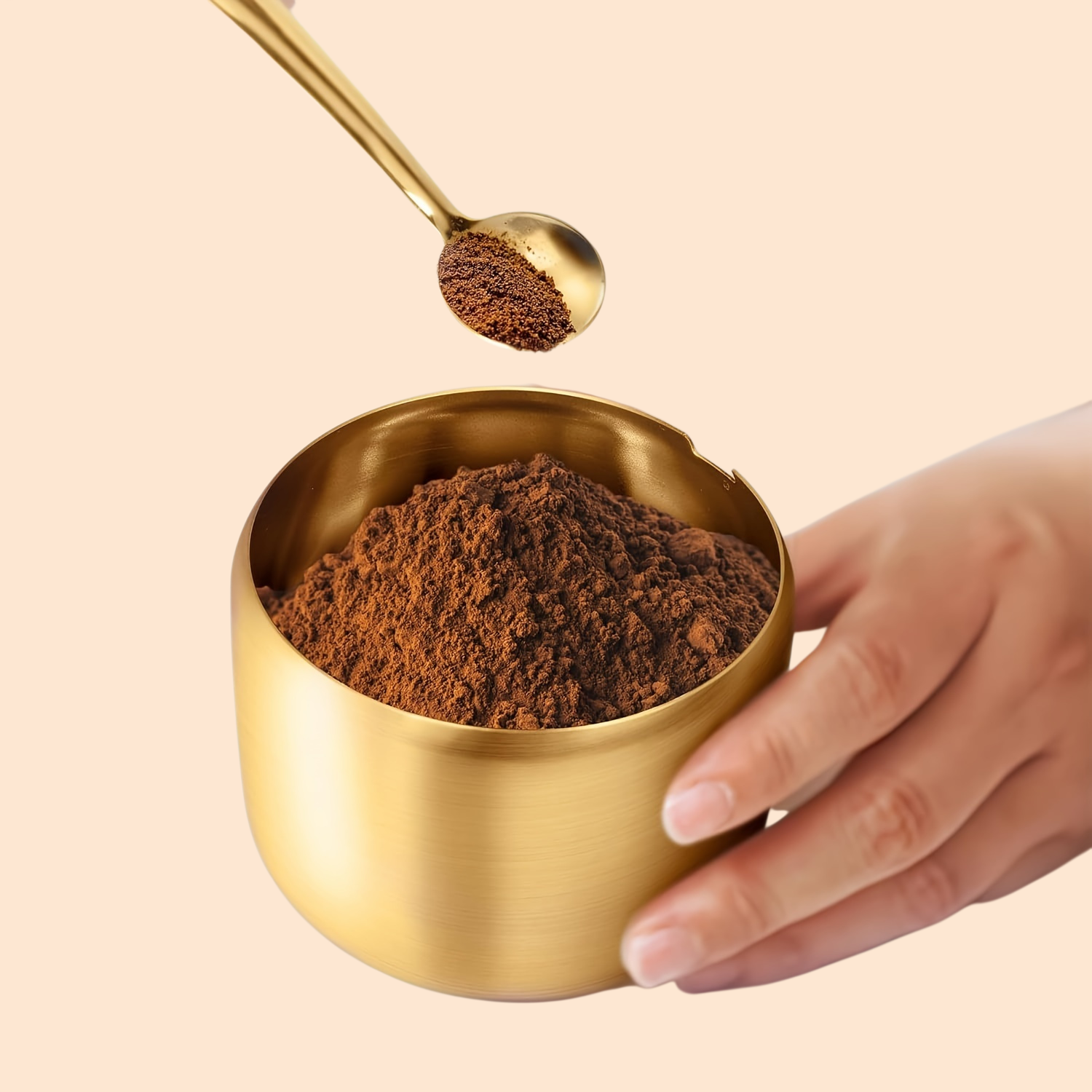 ゴールドステンレス製シュガーボウル