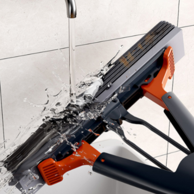 ハンドフリーコットン吸水モップ 厚手スポンジモップ レイジー・プレッシャー・スクイーズ・ホーム・モップ