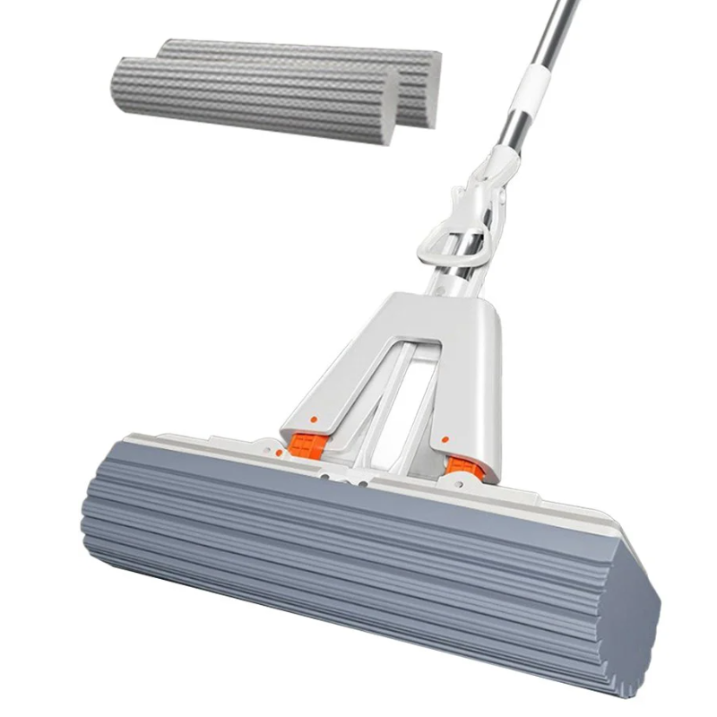 ハンドフリーコットン吸水モップ 厚手スポンジモップ レイジー・プレッシャー・スクイーズ・ホーム・モップ