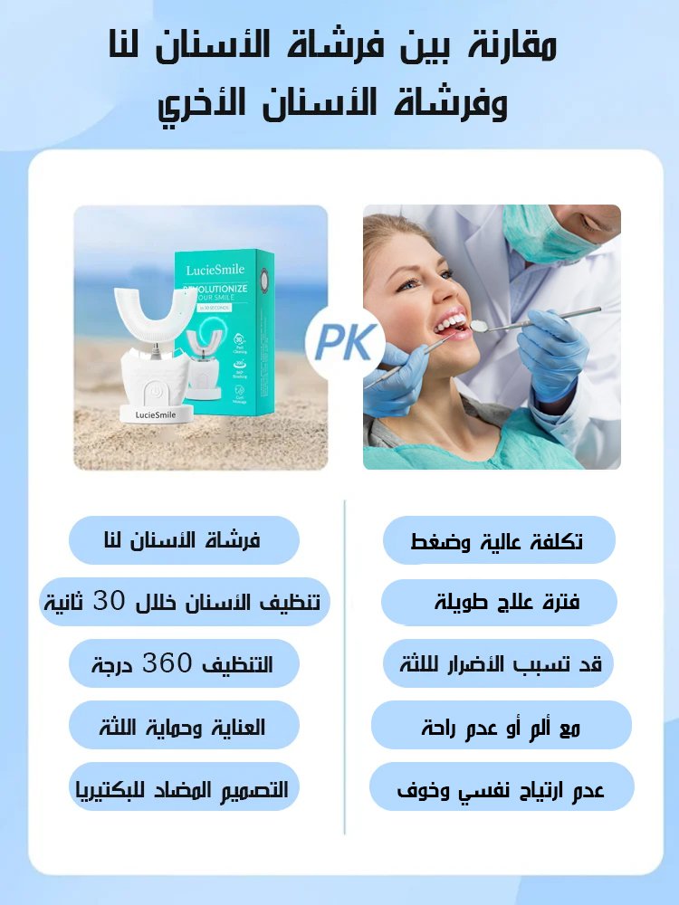 فرشاة أسنان كهربائية مبتكرة مع وظيفة تبييض الأسنان، مناسبة لجميع أفراد الأسرة استخدامها