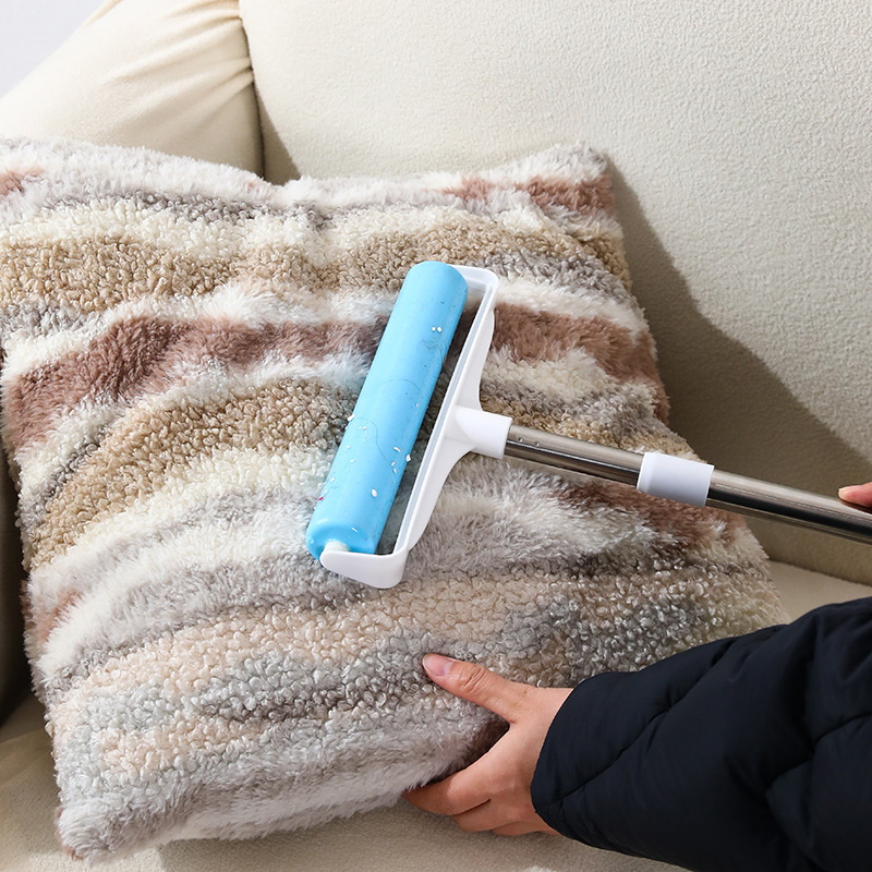 가정용 라지 롱 손잡이 침대 먼지 롤러 브러쉬 바닥과 옷을 청소하기 좋은 롤러 브러쉬 청소 편리 물세탁 가능