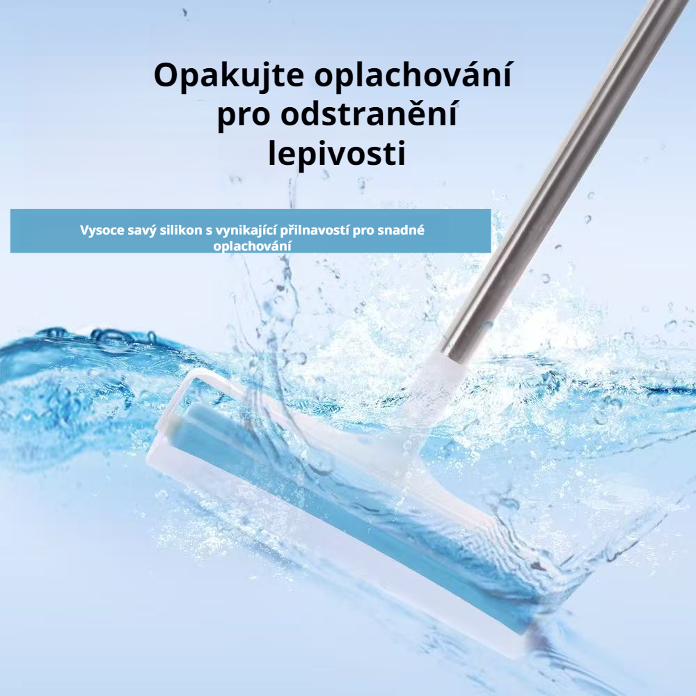 Dlouhá omyvatelná válečková metla na prach pro domácí podlahy