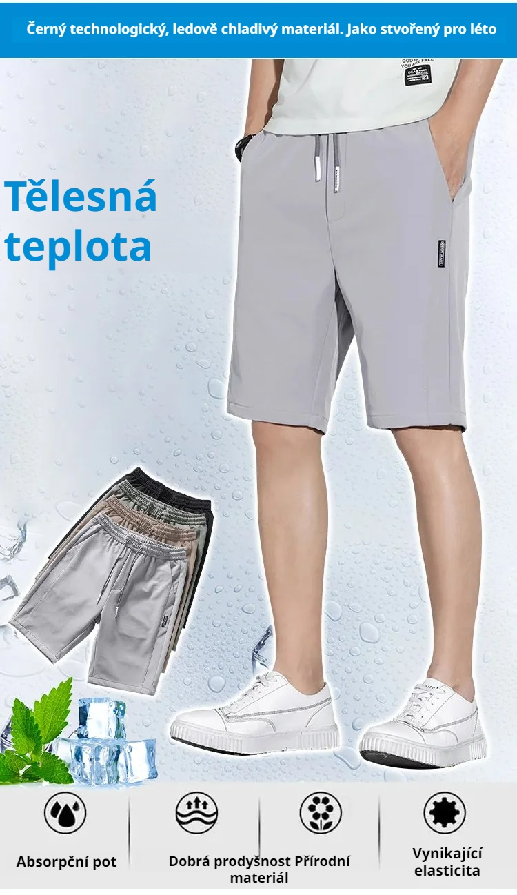 Detail elastického pasu pánských kraťasů na cvičení