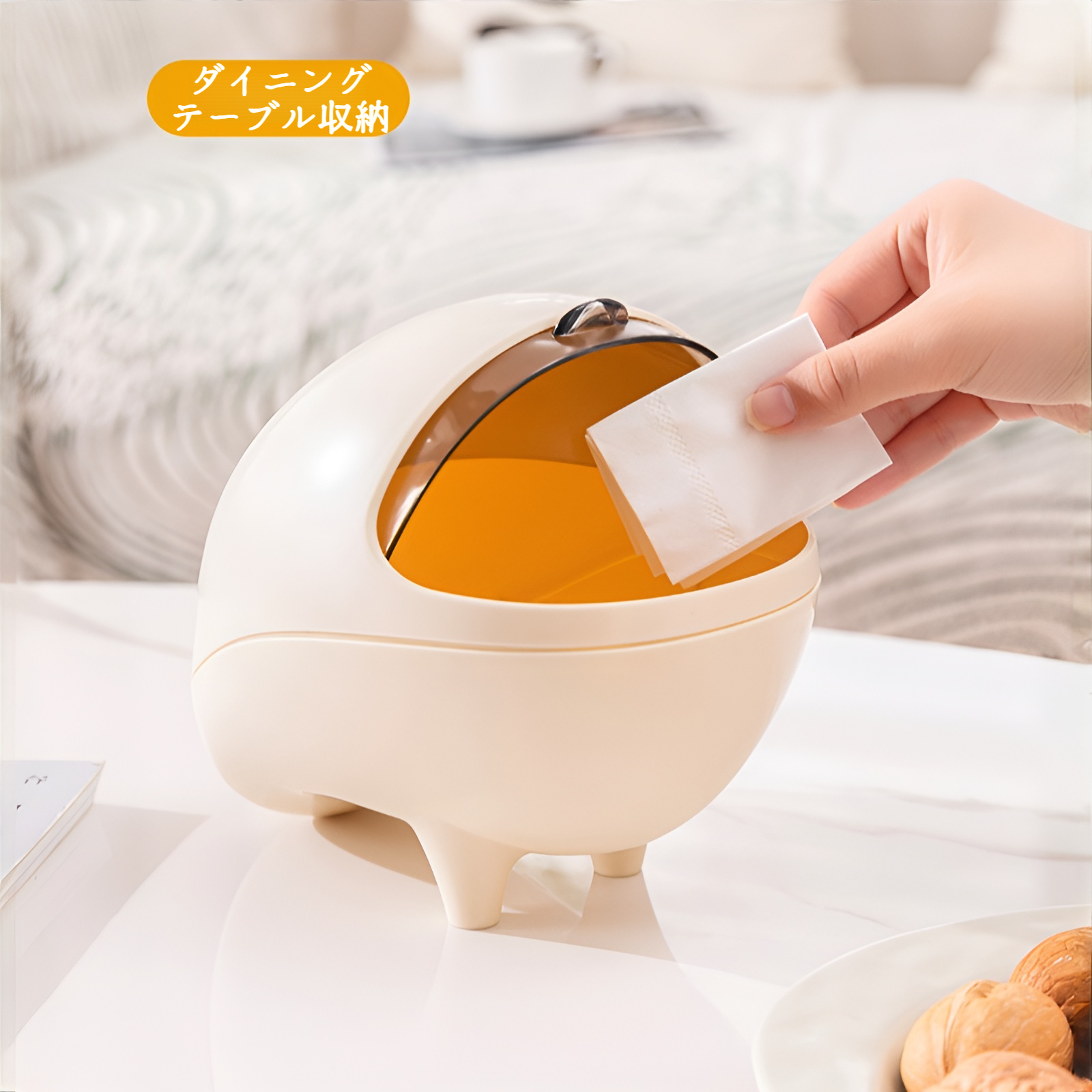 新しいデスクトップゴミ箱子犬蓋付き破片収納バケツ高見え学生くずかご収納バケツデスクトップストレージ