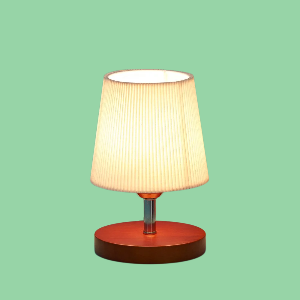 Retro pleated bedside lamp
