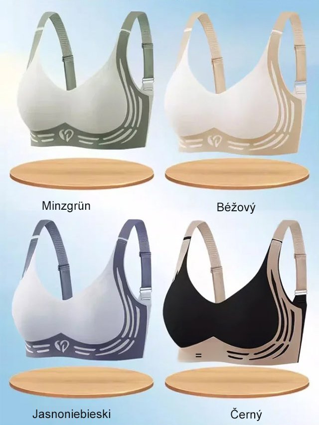 Malé srdíčko s kontrastními barvami, zvedací bezešvá podprsenka.