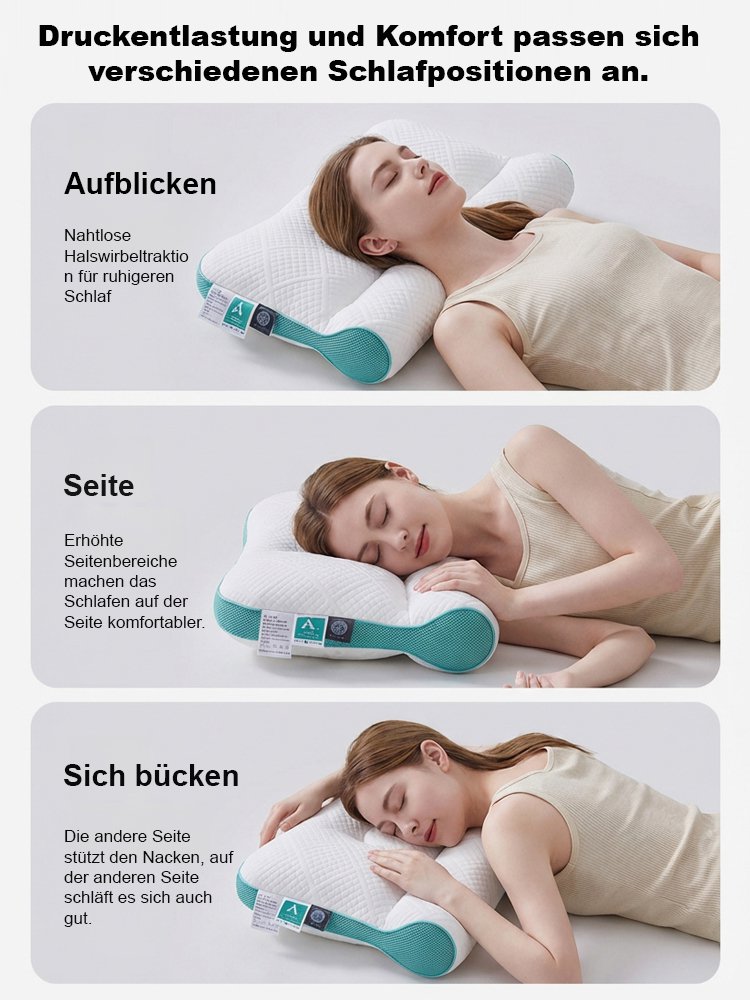 Verbessertes Nackenkissen für komfortablen Schlaf mit Daunenfüllung.