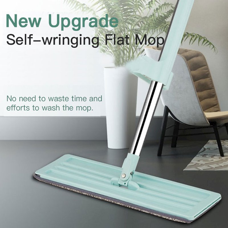 Self-wringing Flipping Flat Mop