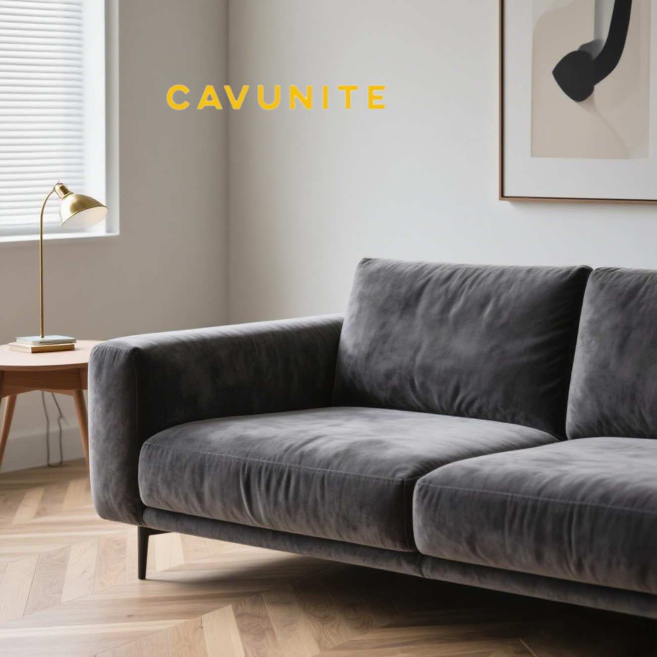 フレンチスタイルの高級ブラックソファ全体像