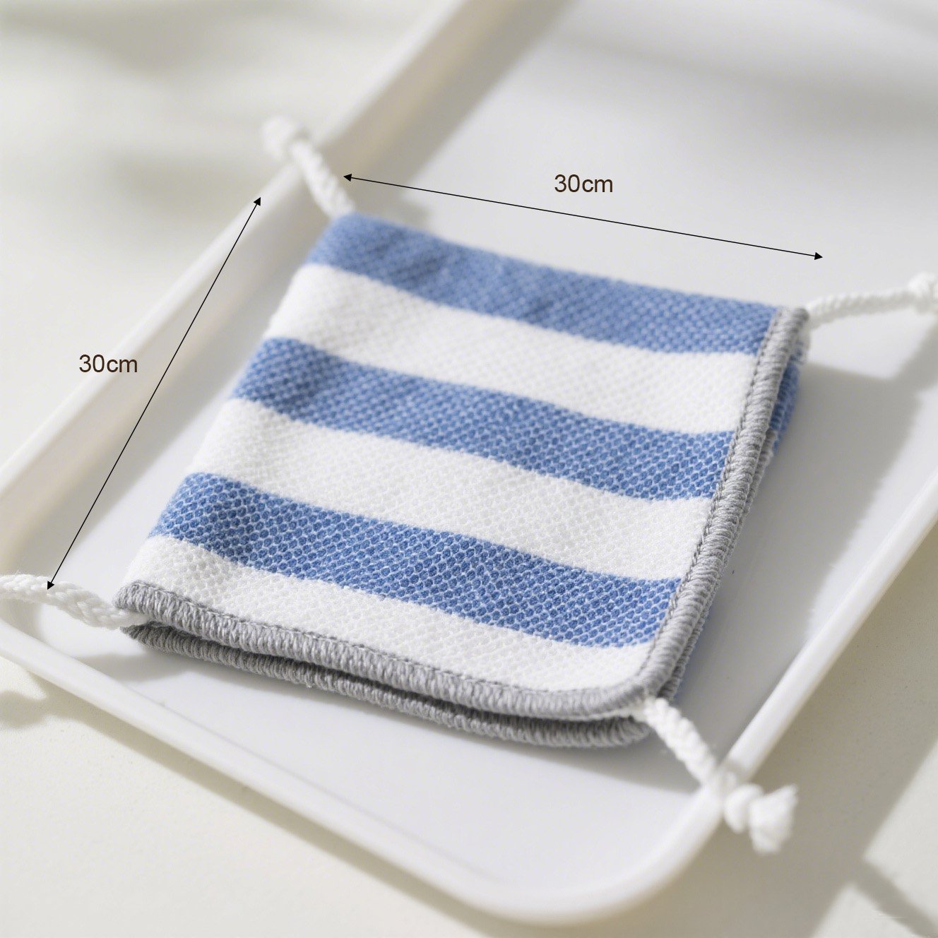 DIY用青と白縞模様ぼろ布のイメージ