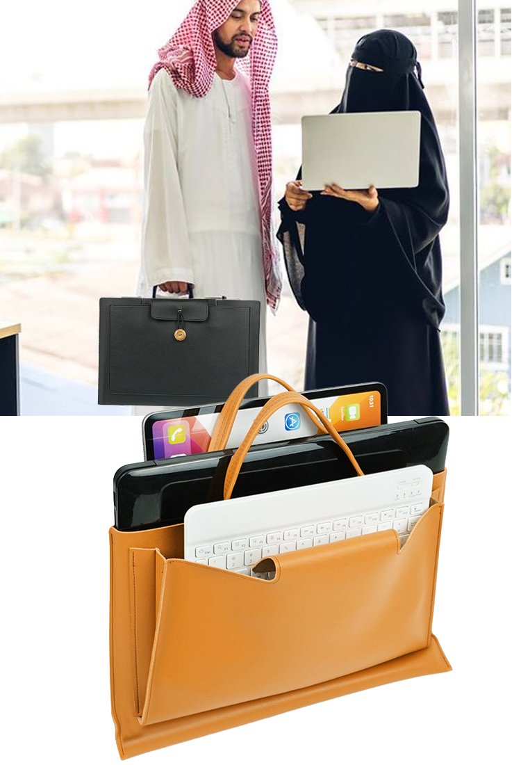 حقيبة كمبيوتر محمول كبيرة السعة بالتصميم البسيط