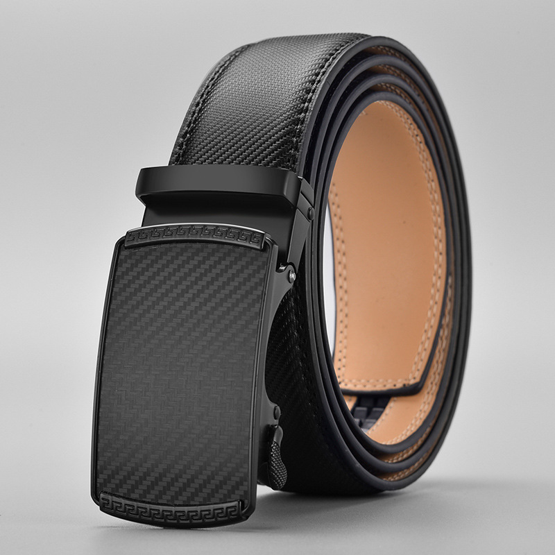 ビジネス自動バックルメンズベルト 牛革ズボンベルト メンズズボンベルト ビジネス自動バックル牛革ズボンベルト