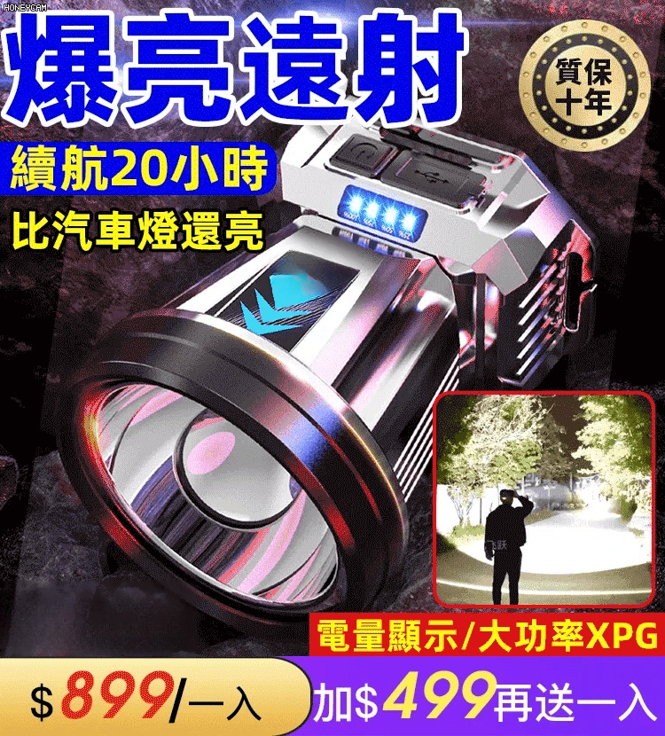 沖天炮頭燈XPG大功率 【可作為移動電源】
