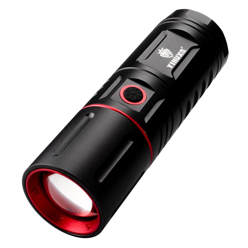 Lampe de poche à haute luminosité pour l'extérieur avec zoom télescopique et longue portée.