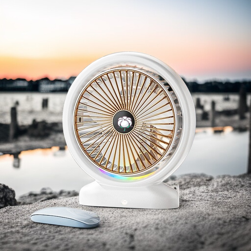 LEDライト付き卓上扇風機