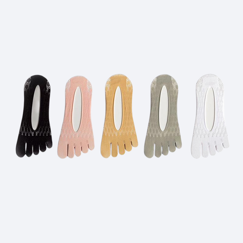 レディース超薄型メッシュ通気五指ソックス