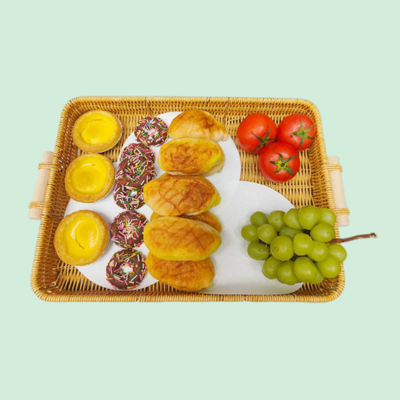 원목 손잡이 쟁반 수납 바구니