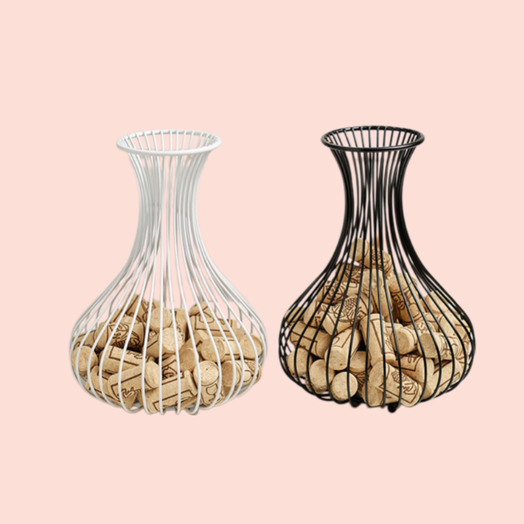 Wine cork storage basket