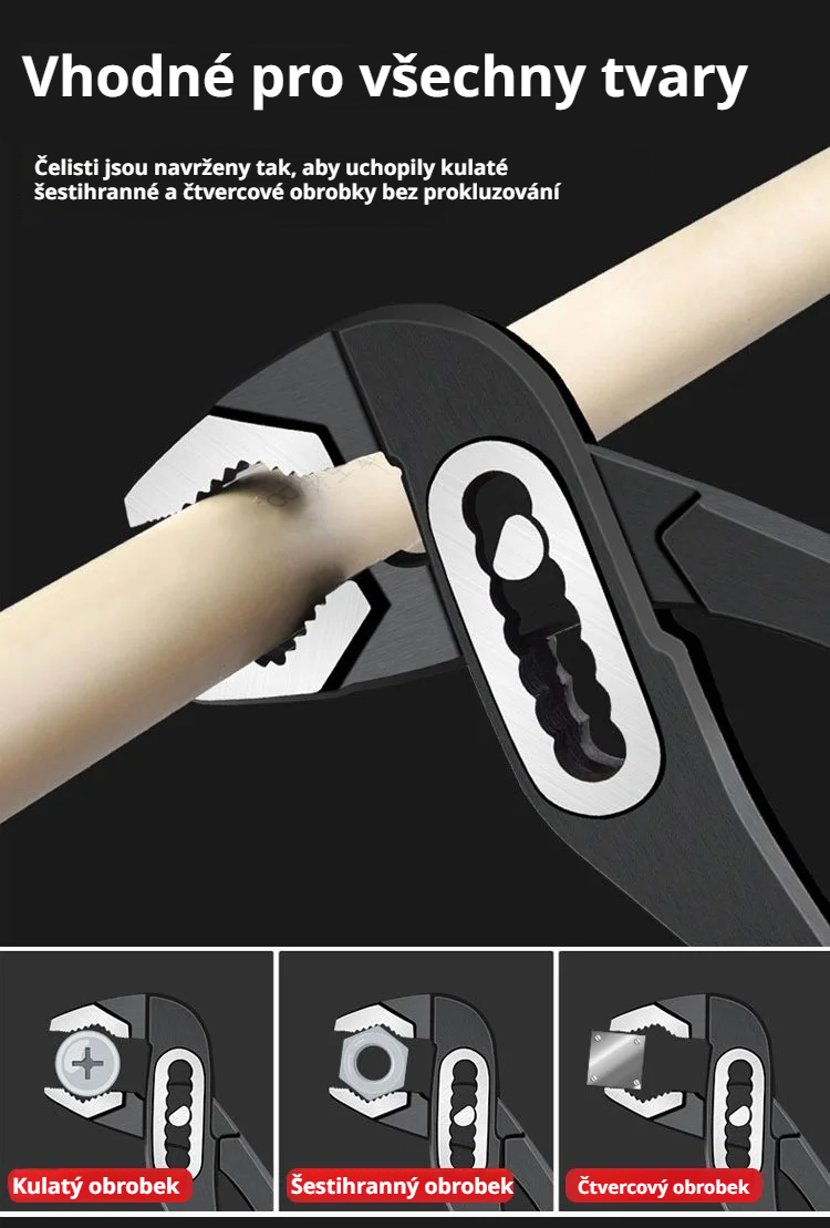 Detail multifunkčního klíče na potrubí