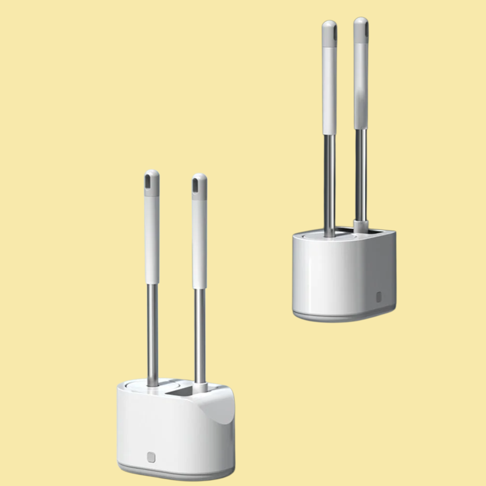 긴 손잡이 실리콘 테이프 받침대 변기 브러시