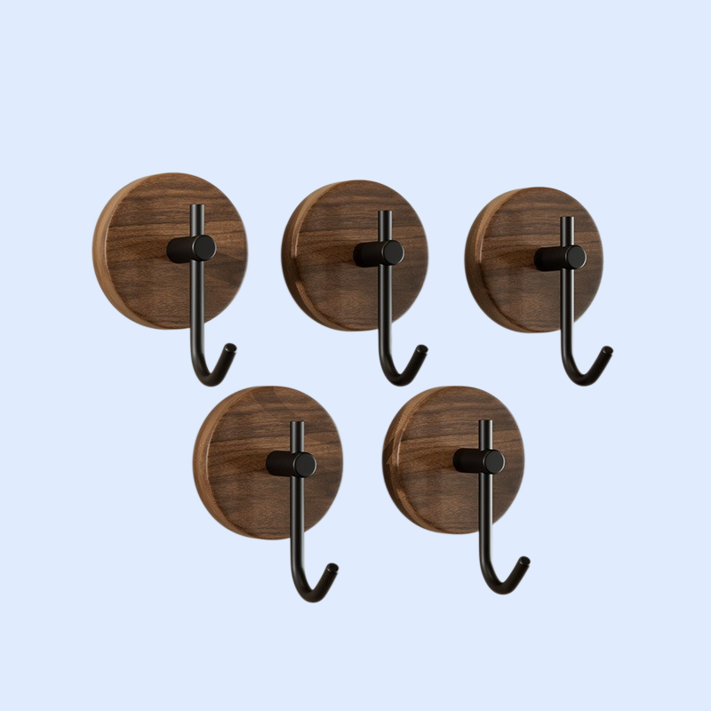 クルミ材の強力吸盤フック