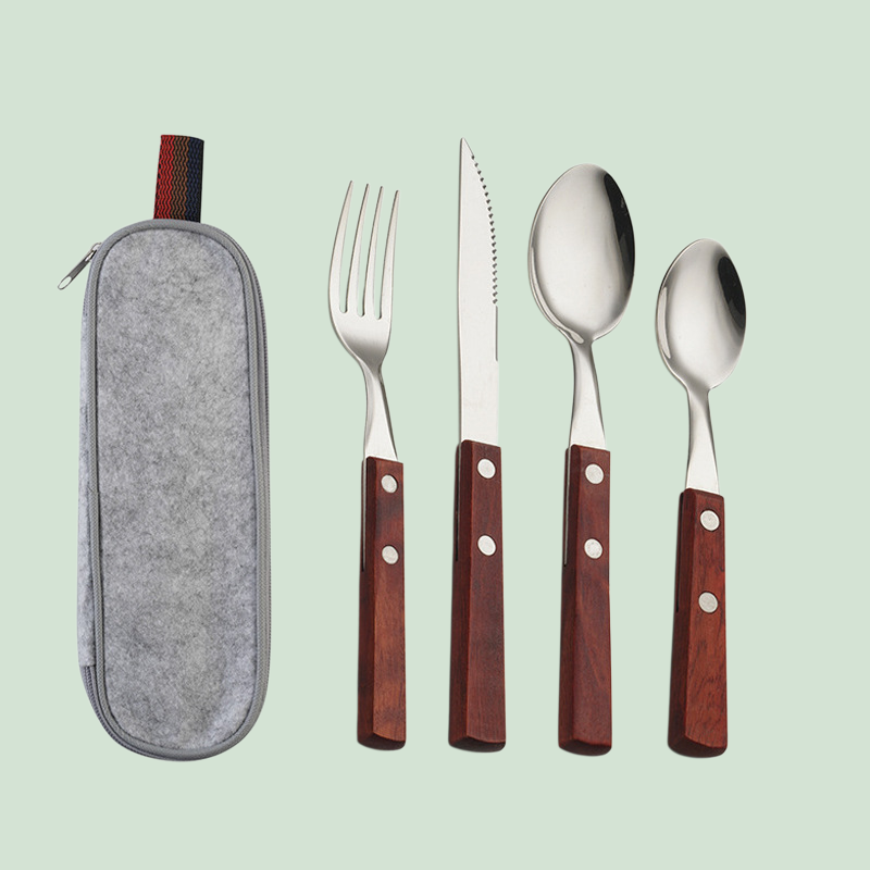 ステンレス製ナイフフォークスプーン ポータブルセット