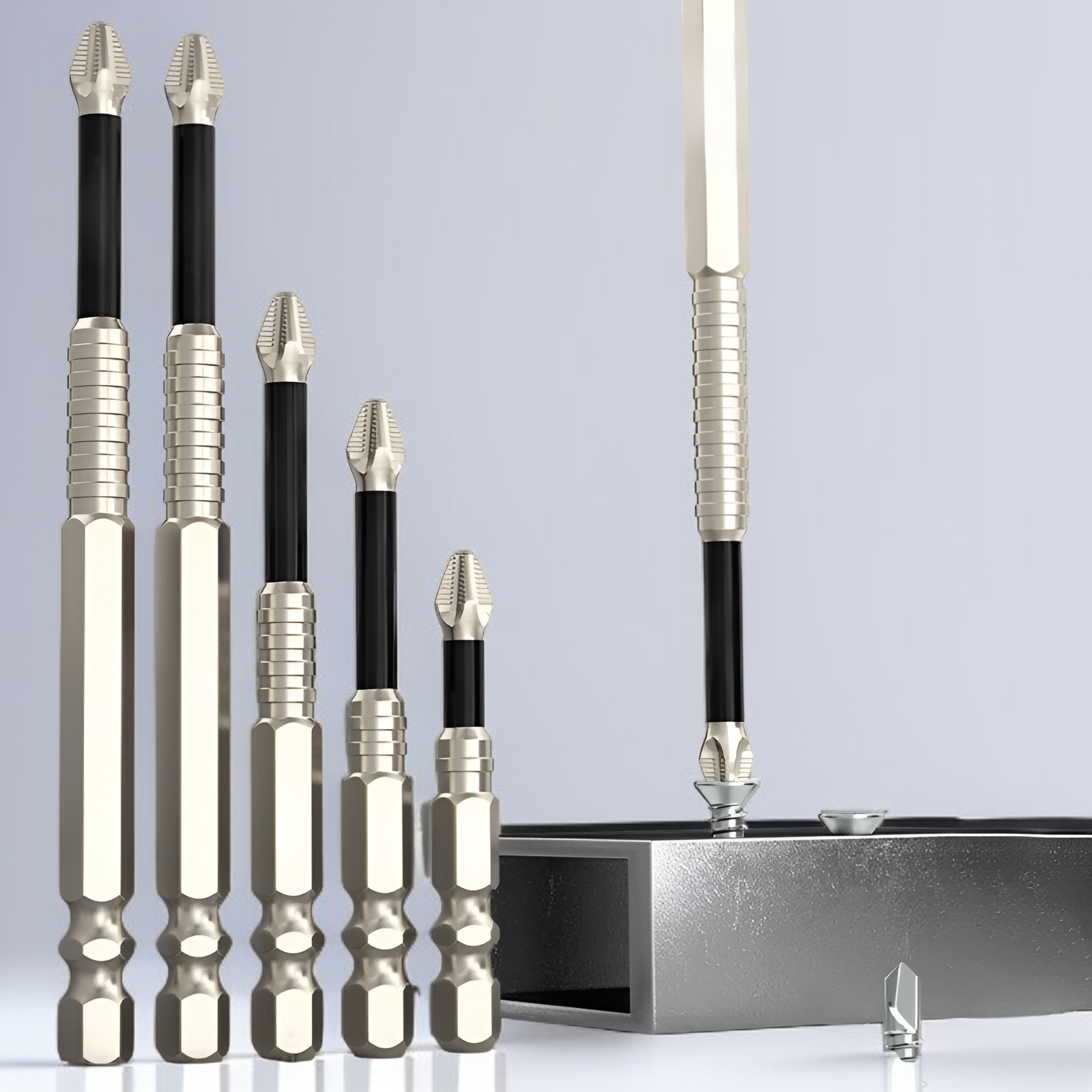 K5 耐衝撃性と滑り止めバッチヘッド、ねじ付きクロス強力磁気電気ドリルヘッド超硬質六角セット電動ドライバー