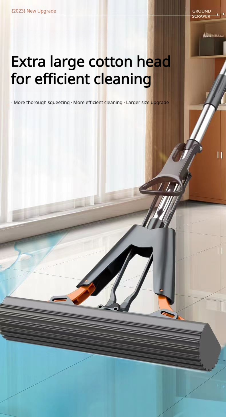 Durable rubber sponge mop for all floor types