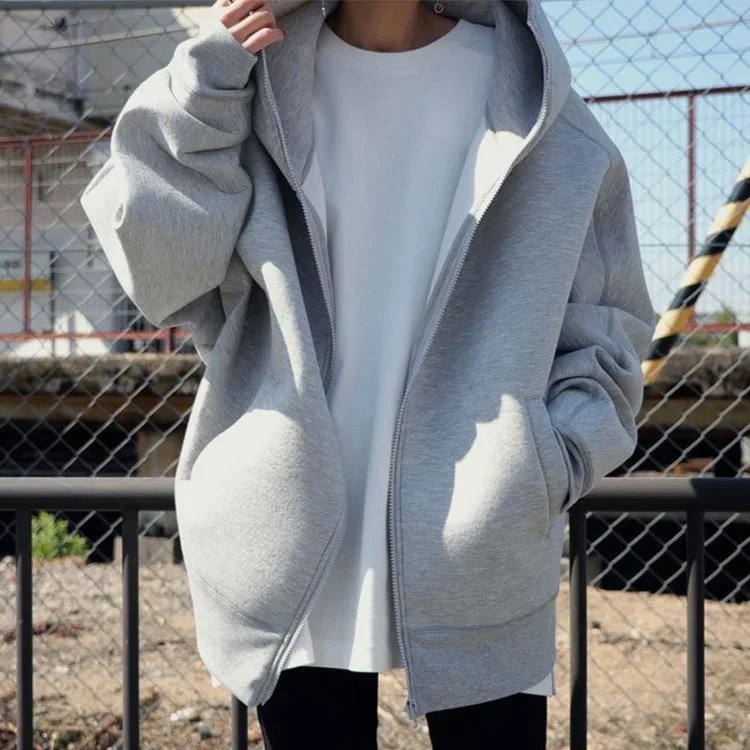 เสื้อกันหนาวมีฮู้ดแบบซิป มีบุคลิกภาพ