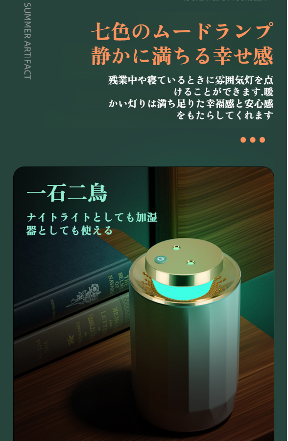 新しい機関車型加湿器の大容量タンク