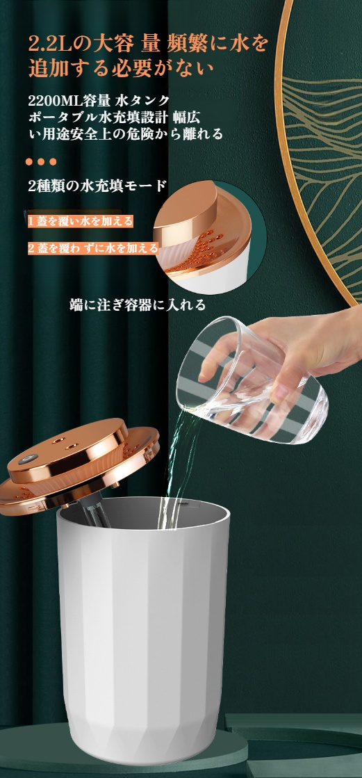 ダブルノズルによる広範囲加湿イメージ