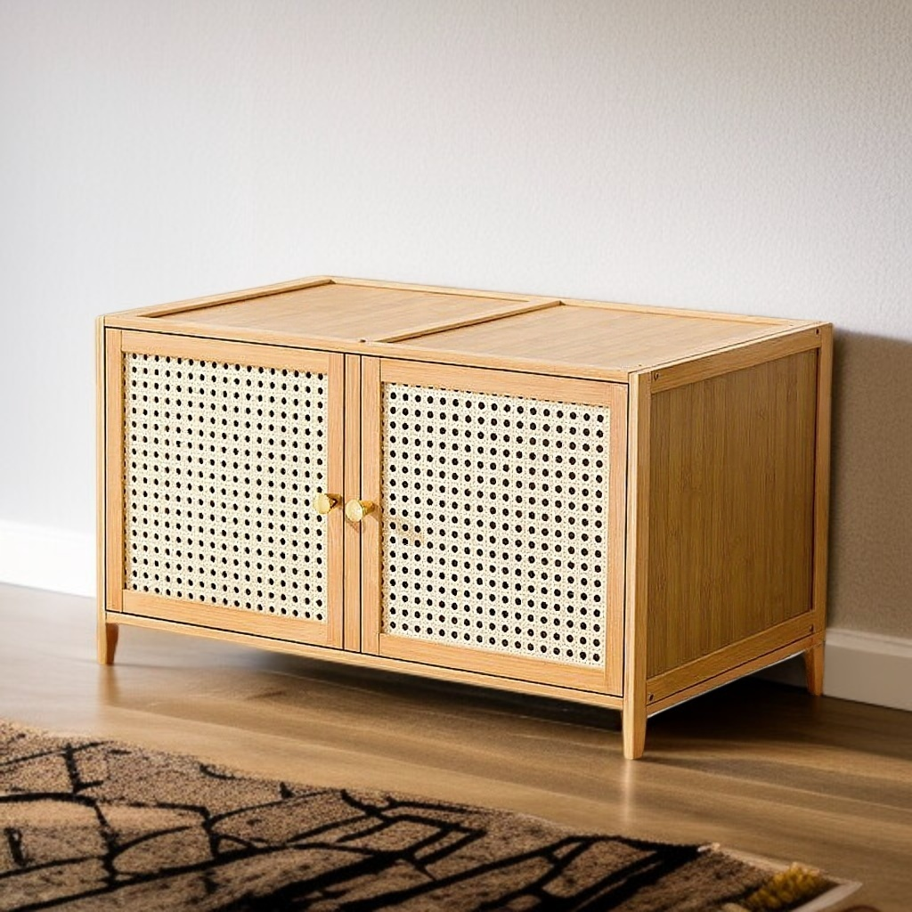 自由に組み合わせて着地して実木箱を収納する