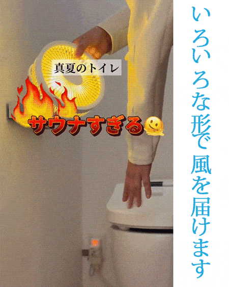 【TikTokで話題沸騰！】車載・多機能マルチミニ扇風機 — 圧倒的強風（マグネット磁気リモコン・LEDライト付き・Type-C充電式）車内・キッチン・アウトドアの熱中症対策に！