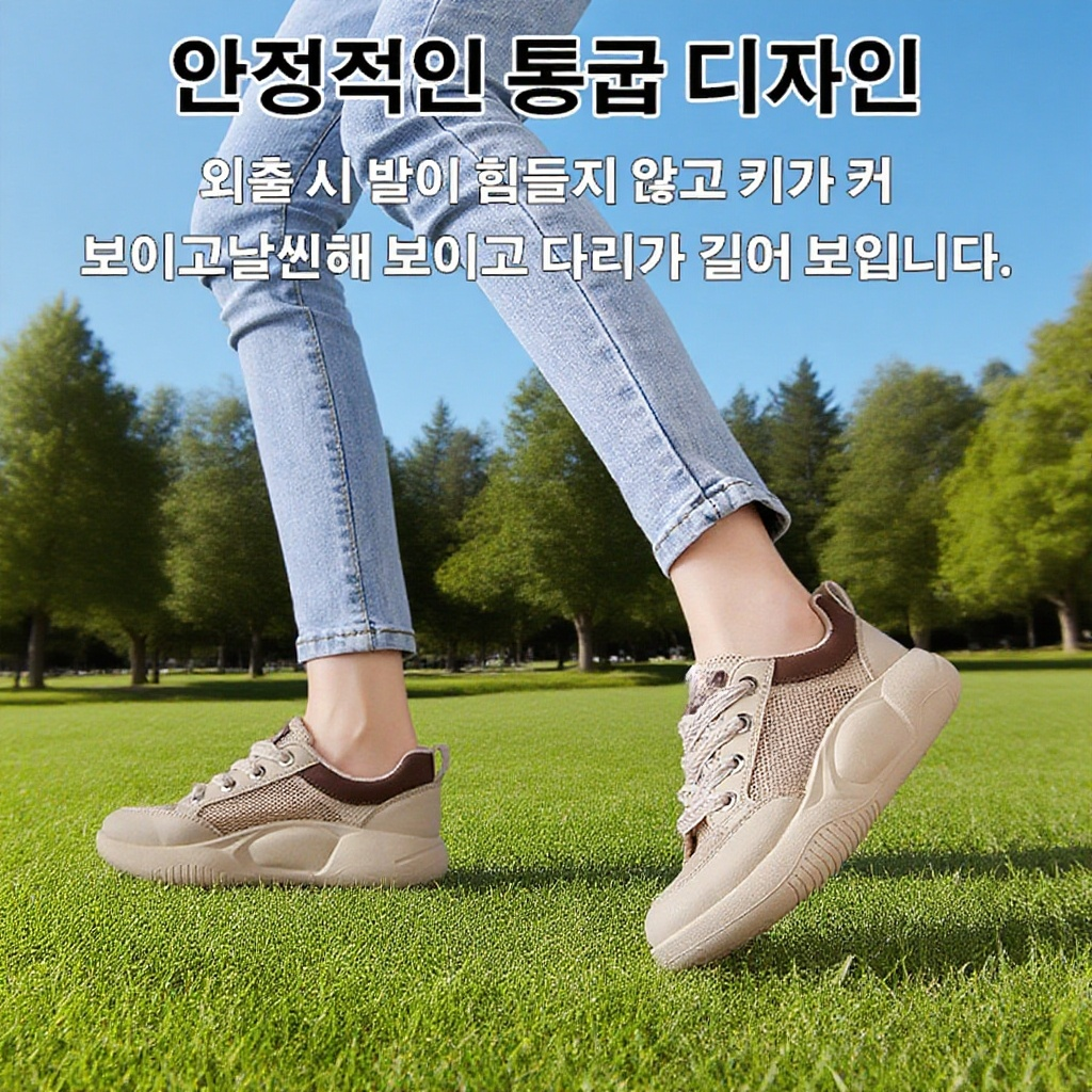 여성 캐주얼 메쉬 통굽 운동화