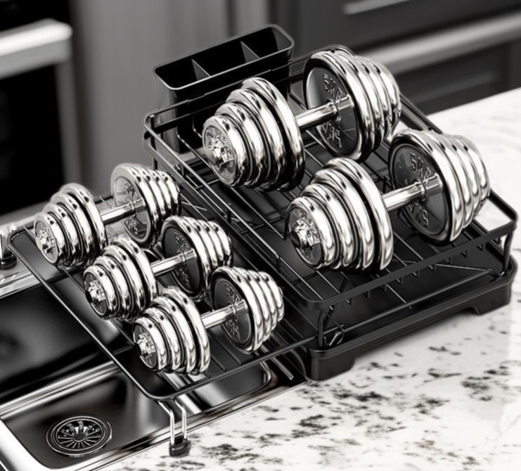 물받이 부분에 물이 모여 있는 모습