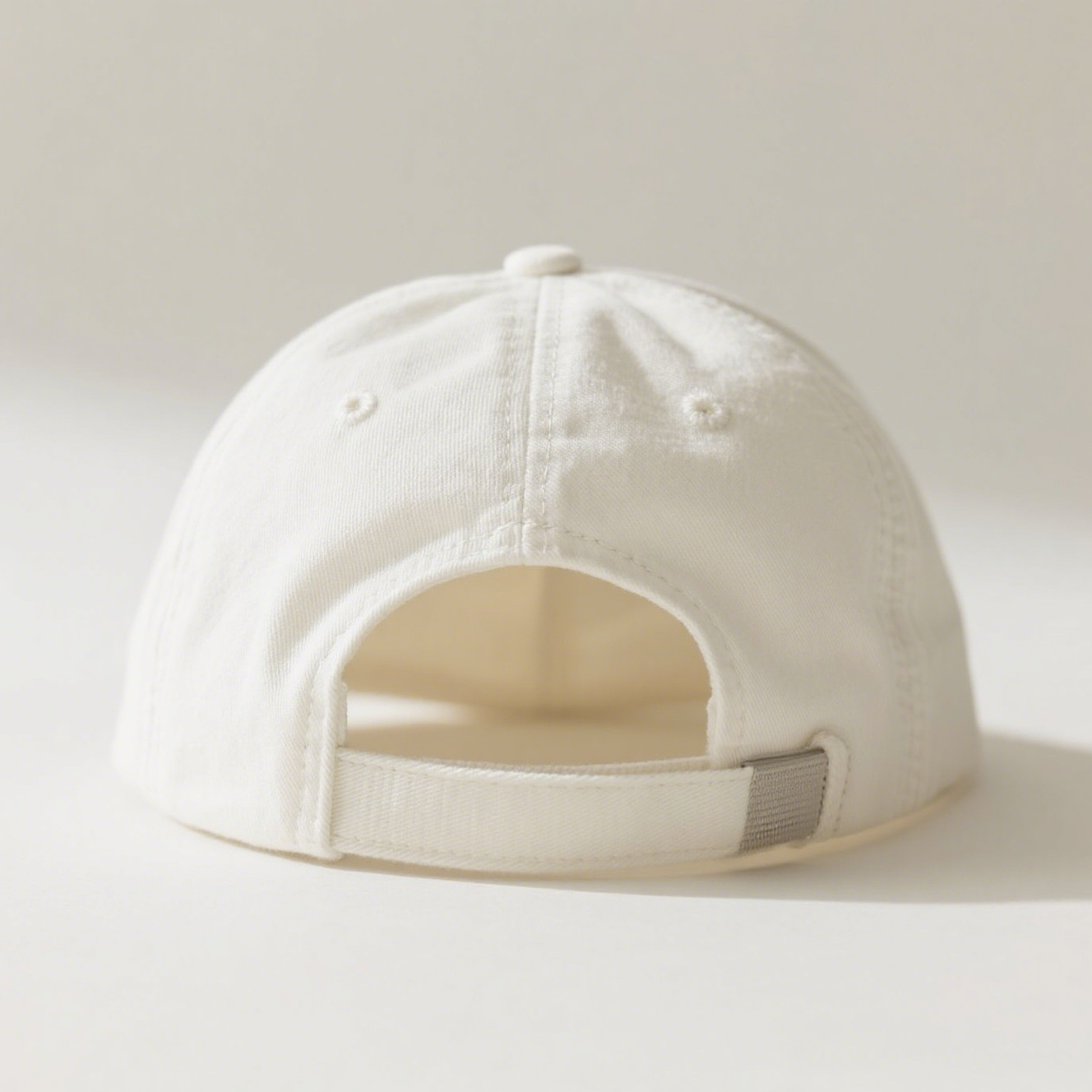 Detail kvalitního bavlněného materiálu baseballové čepice