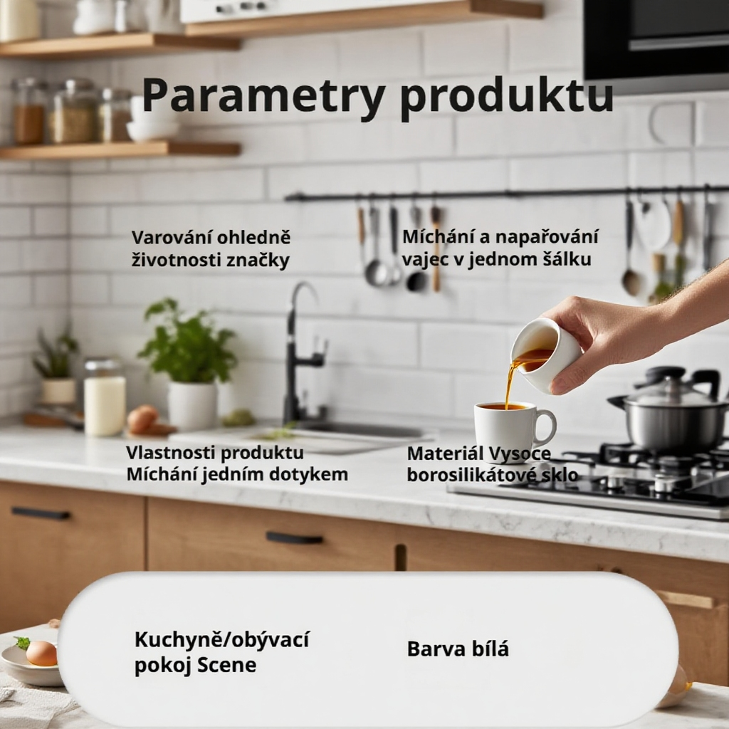  Automatický šlehač vajec a smetany v hrnku – Multifunkční elektrický šlehač vajec