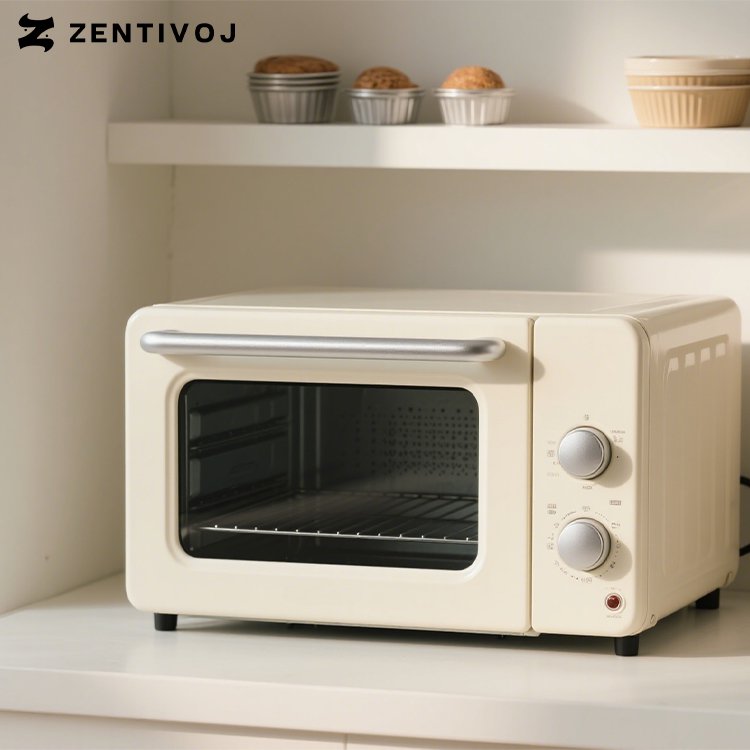 家用電烤箱烘烤麵包示意圖