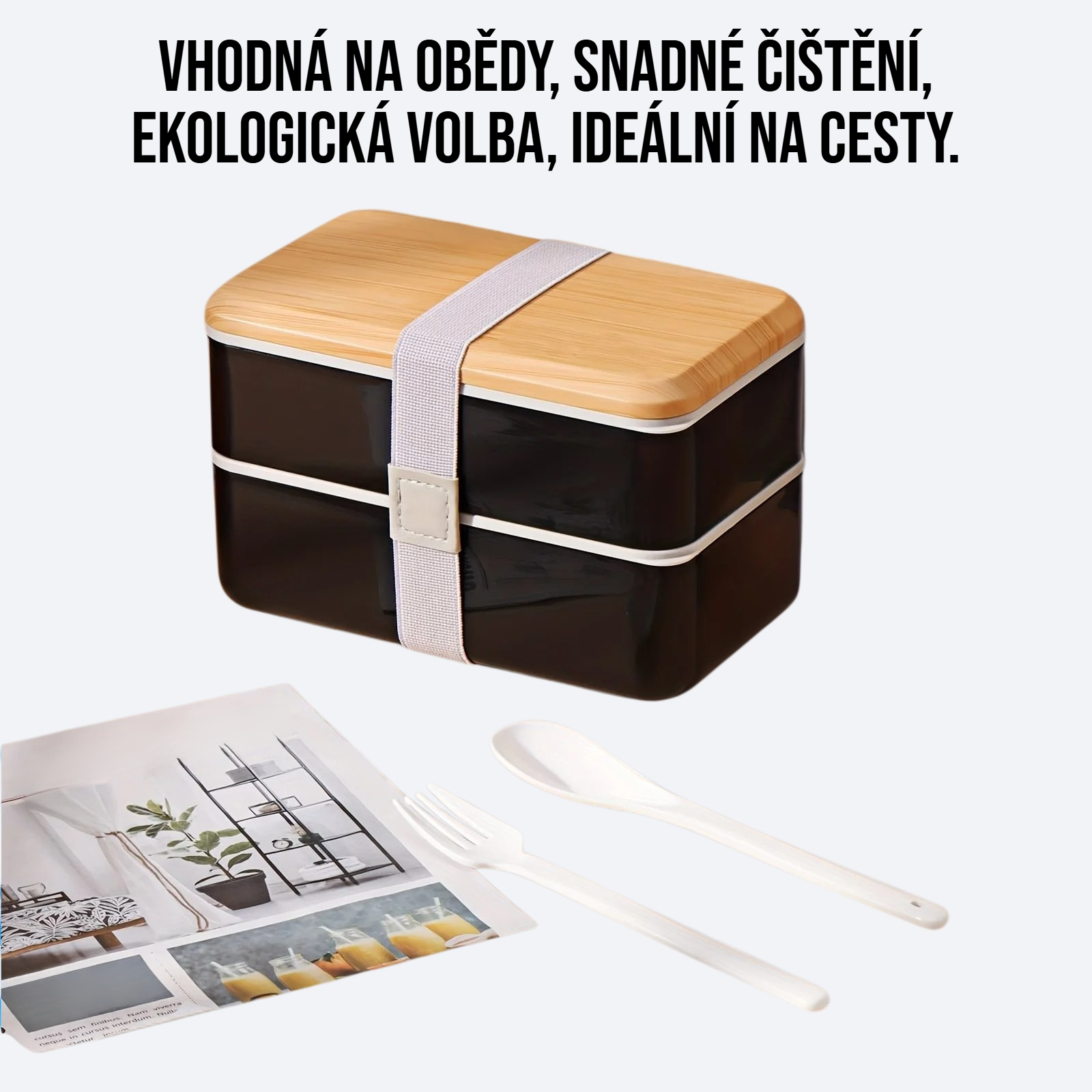 Japonský dřevěný kryt dvouporková jídelní krabice