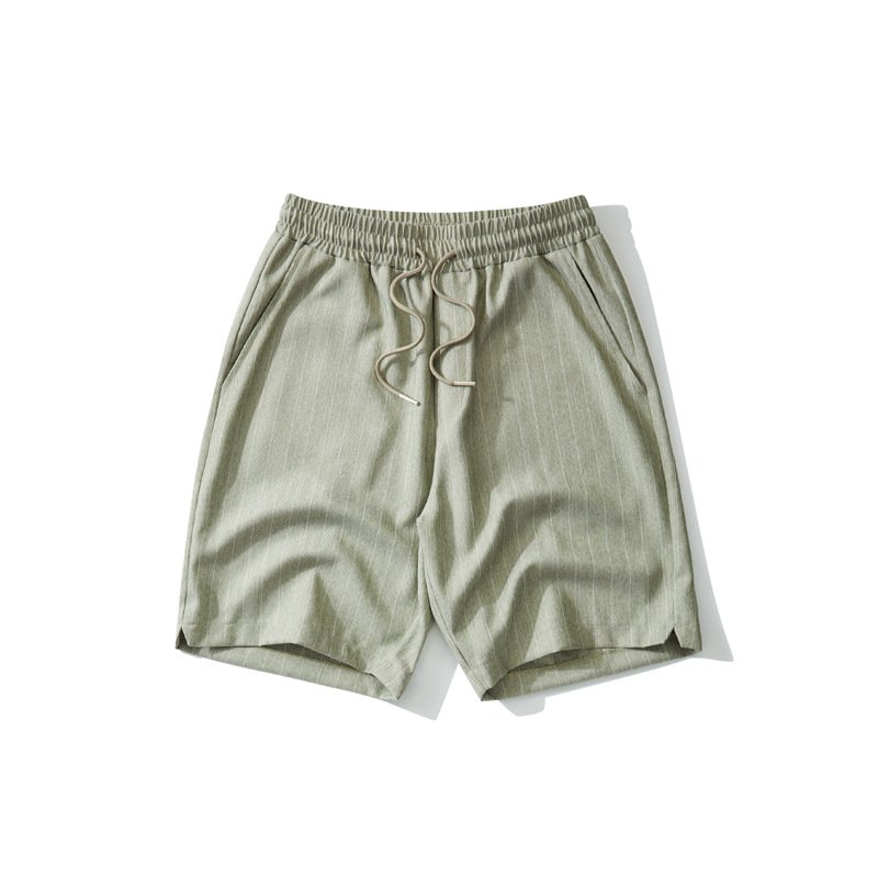 日系配色ストライプショートパンツメンズゆったりヴィンテージハーフパンツ