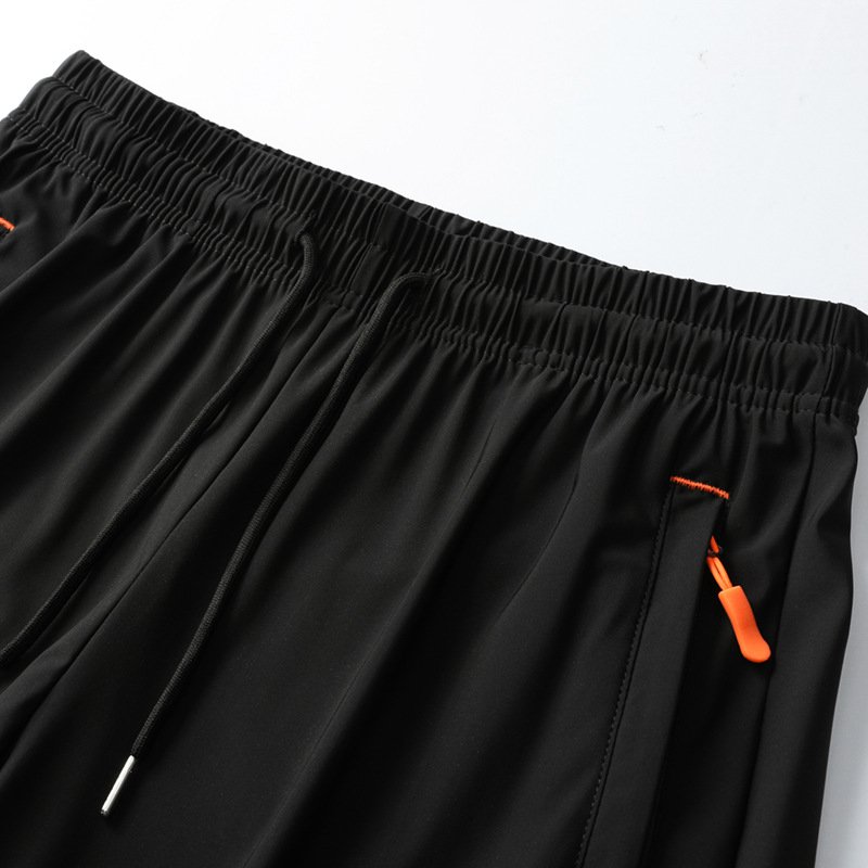 メンズワイドサイズカジュアルパンツ高弾力夏薄手スポーツロングパンツ