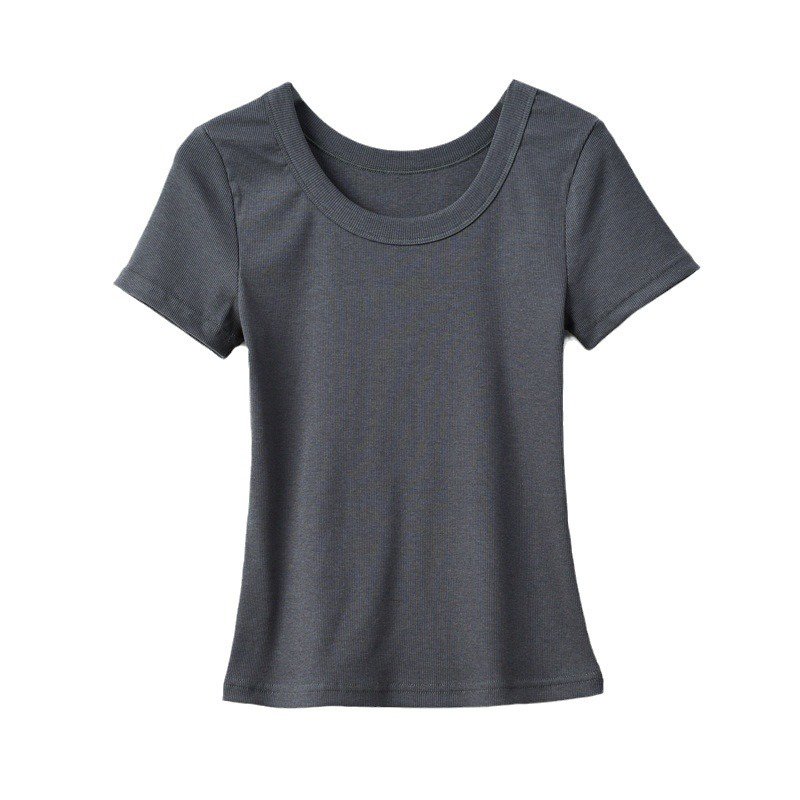 夏用木綿ねじ正肩半袖Tシャツ